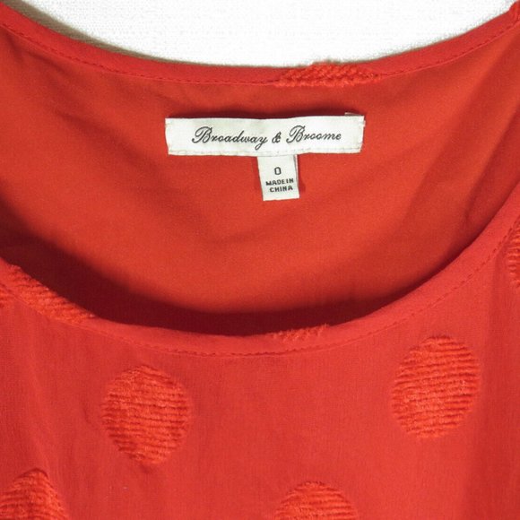 Women's Size Zero Broadway & Broome Red Polka Dot Silk Blend Mini Dress, GUC - Picture 4 of 8
